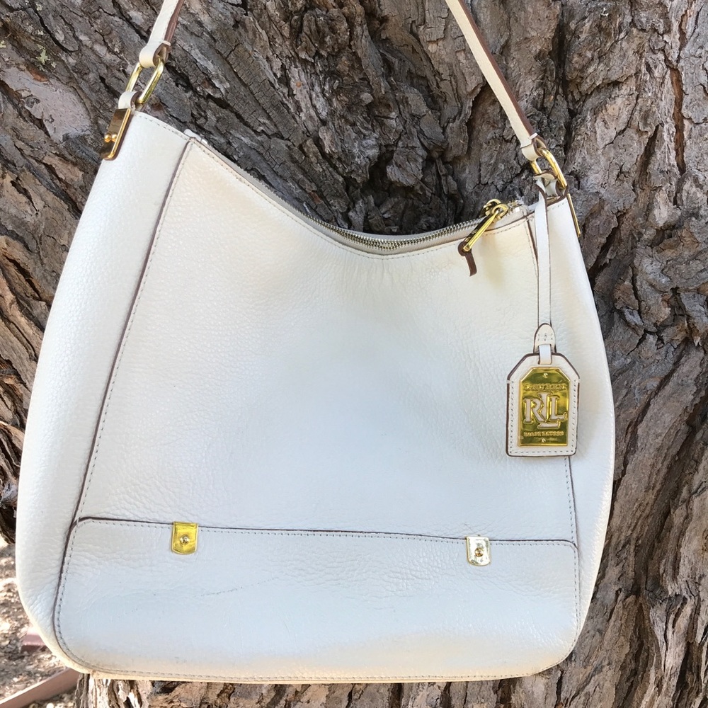 Ralph Laurent Leather Pebbled Satchel Bag